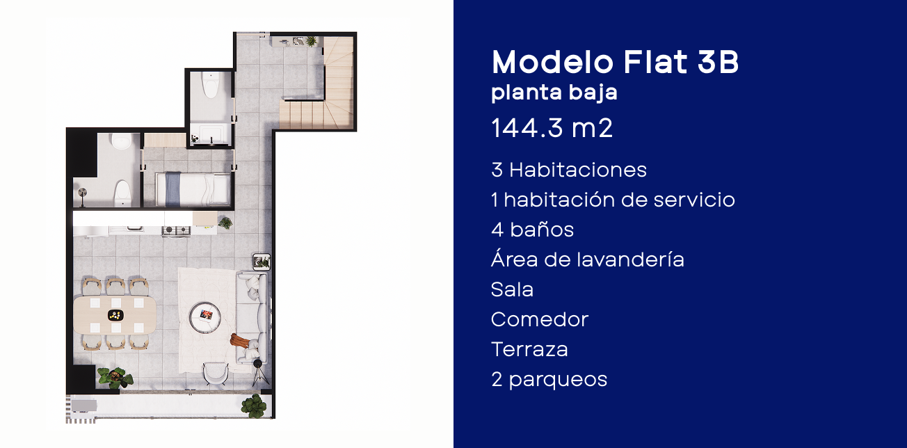 Modelo Flat 3B - Planta Baja